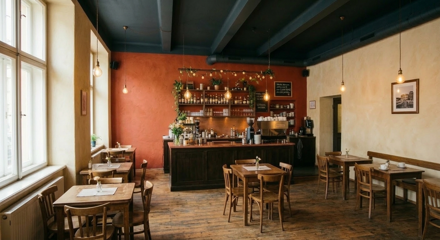 Kavárna Místo, Hradec Králové - reference malování Hradec Králové